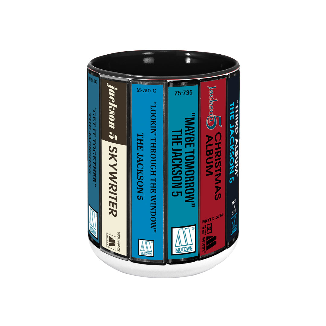 The Jackson 5 Albums Cassette Collection Retro Accent Edge-to-Edge Printed Mug