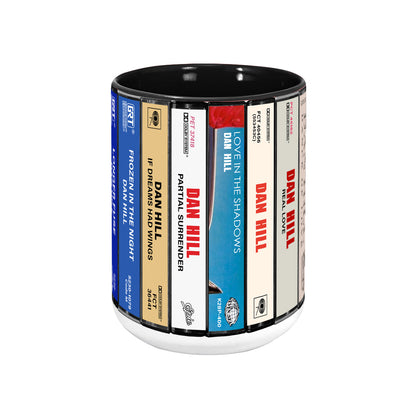 Dan Hill Albums Cassette Collection Retro Accent Edge-to-Edge Printed Mug