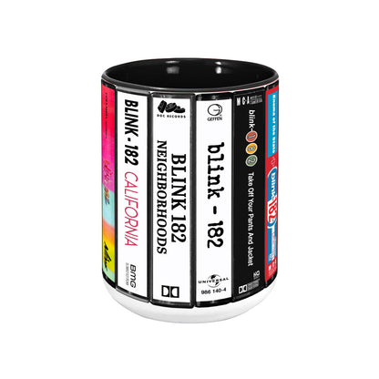 Blink-182 Albums Cassette Collection Retro Accent Edge-to-Edge Printed Mug