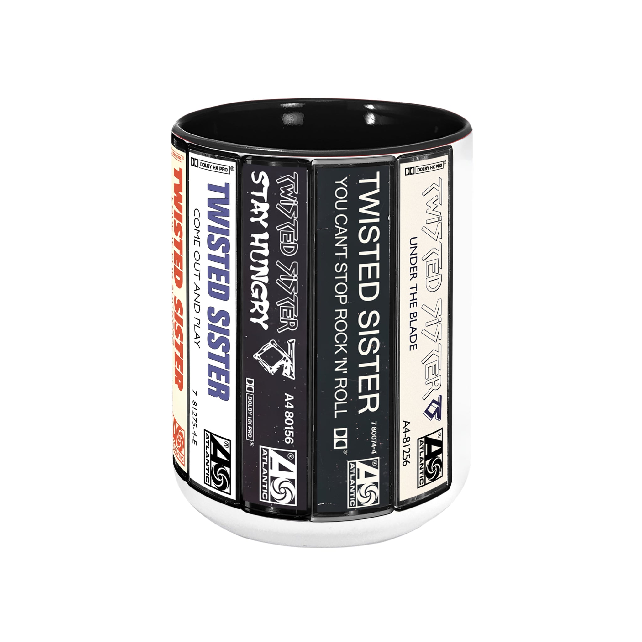 Twisted Sister Albums Cassette Collection Retro Accent Edge-to-Edge Printed Mug