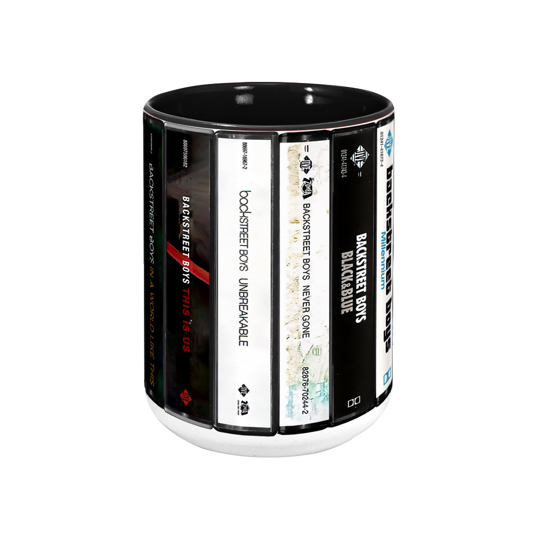 Backstreet Boys Albums Cassette Collection Retro Accent Edge-to-Edge Printed Mug