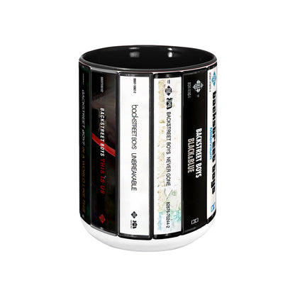 Backstreet Boys Albums Cassette Collection Retro Accent Edge-to-Edge Printed Mug