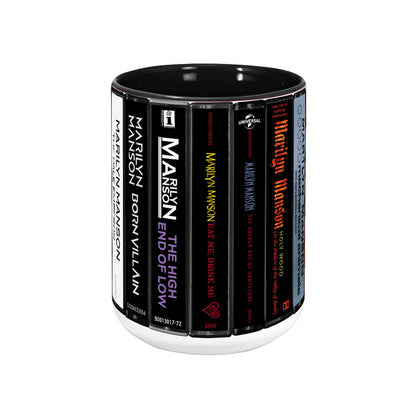 Marilyn Manson Albums Cassette Collection Retro Accent Edge-to-Edge Printed Mug