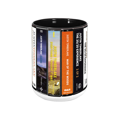 Justin Timberlake Albums Cassette Collection Retro Accent Edge-to-Edge Printed Mug