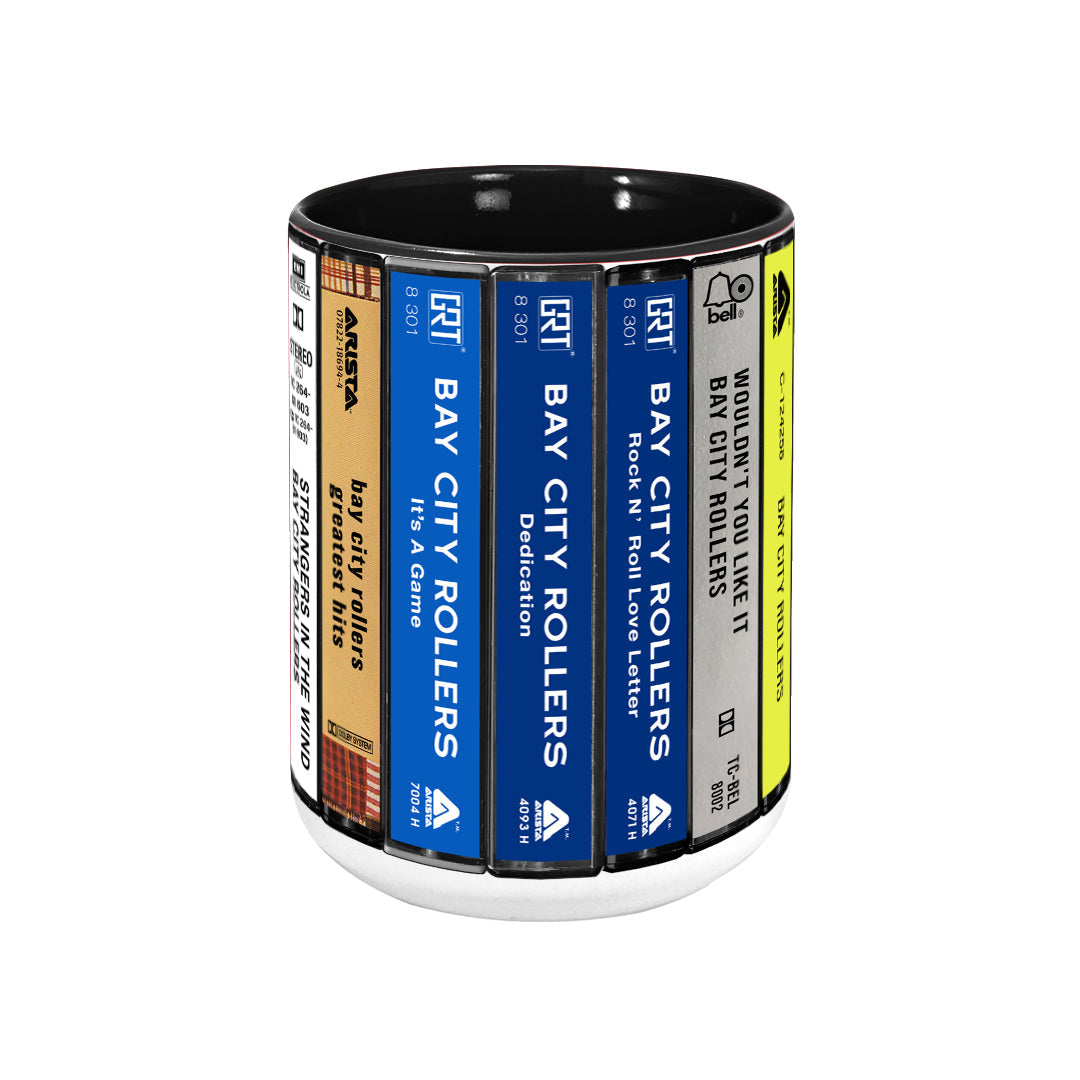 Bay City Rollers Albums Cassette Collection Retro Accent Edge-to-Edge Printed Mug