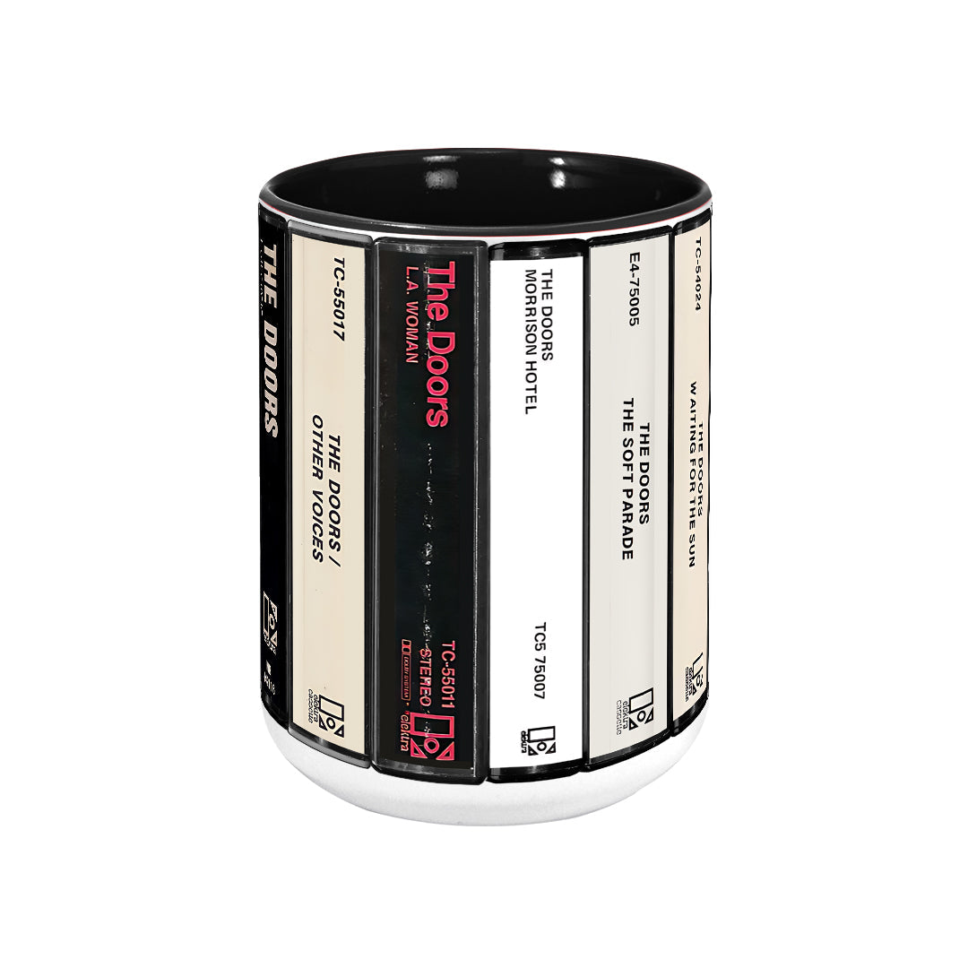 The Doors Albums Cassette Collection Retro Accent Mug