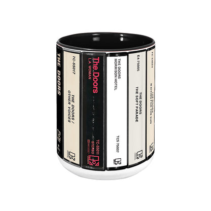 The Doors Albums Cassette Collection Retro Accent Mug