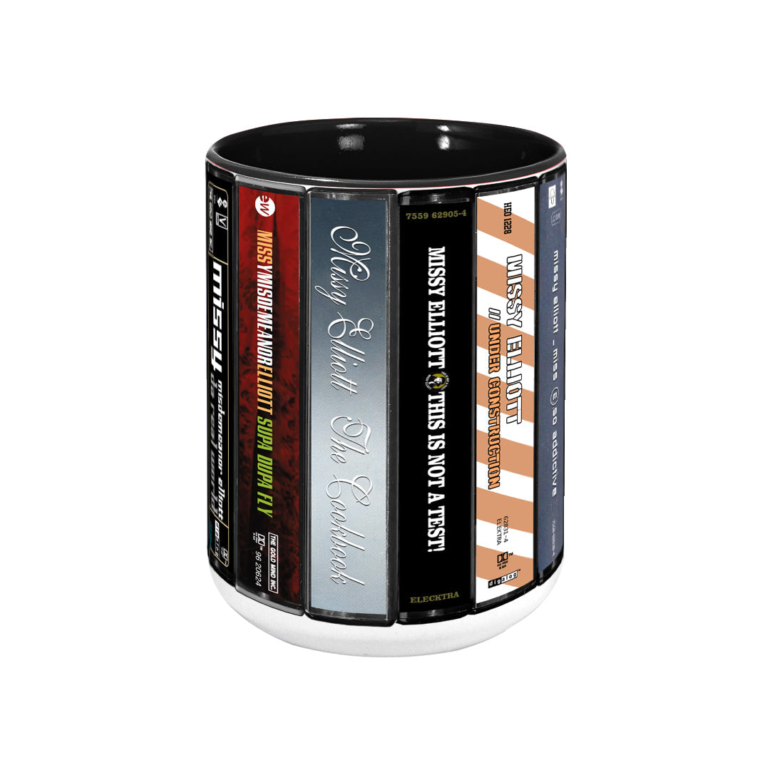 Missy Elliott Albums Cassette Collection Retro Accent Edge-to-Edge Printed Mug