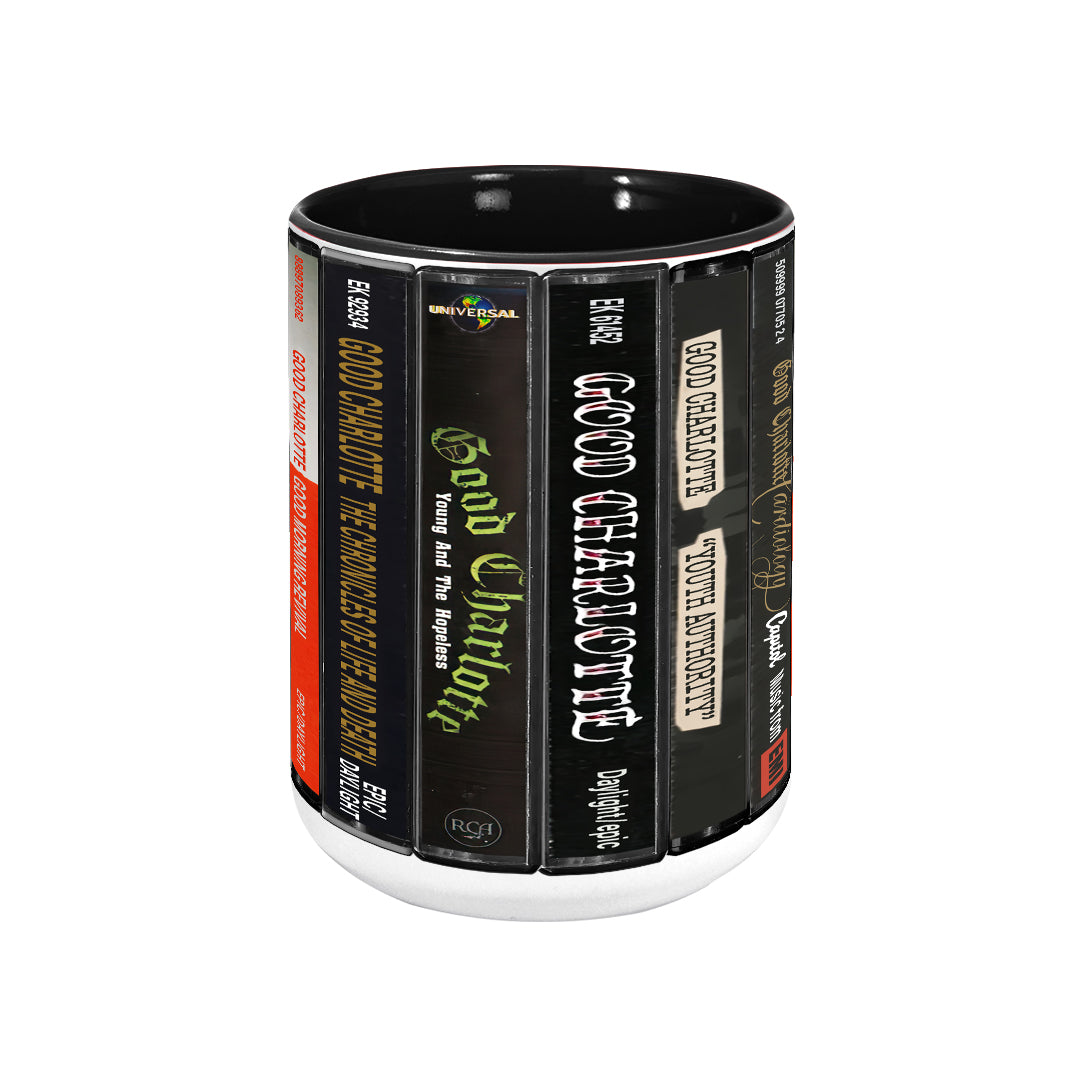 Good Charlotte Albums Cassette Collection Retro Accent Edge-to-Edge Printed Mug