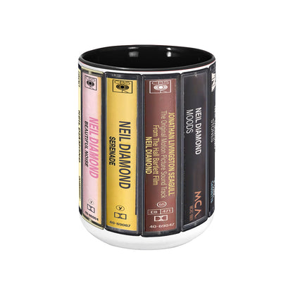 Neil Diamond Albums Cassette Retro Collection Accent Mug