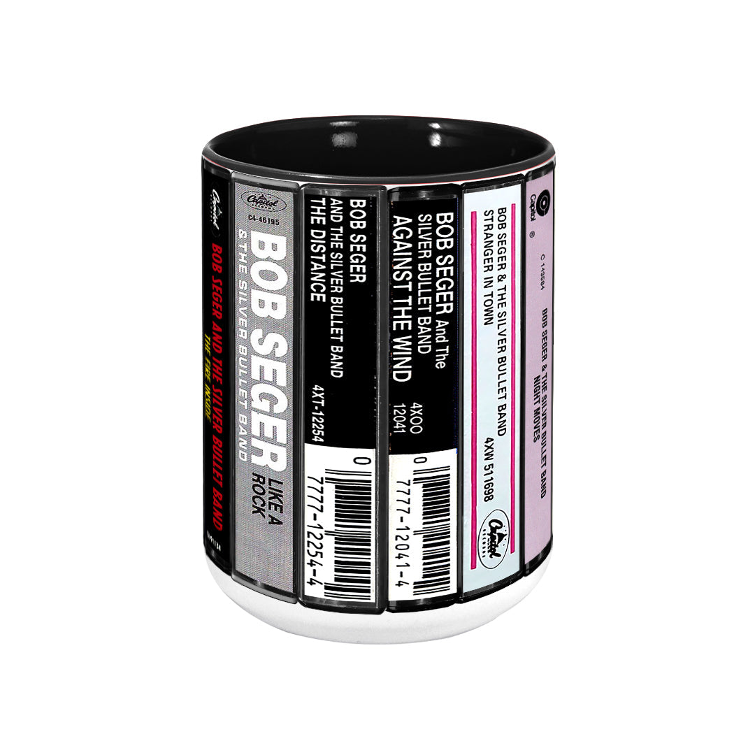 Bob Seger Albums Cassette Collection Retro Accent Mug