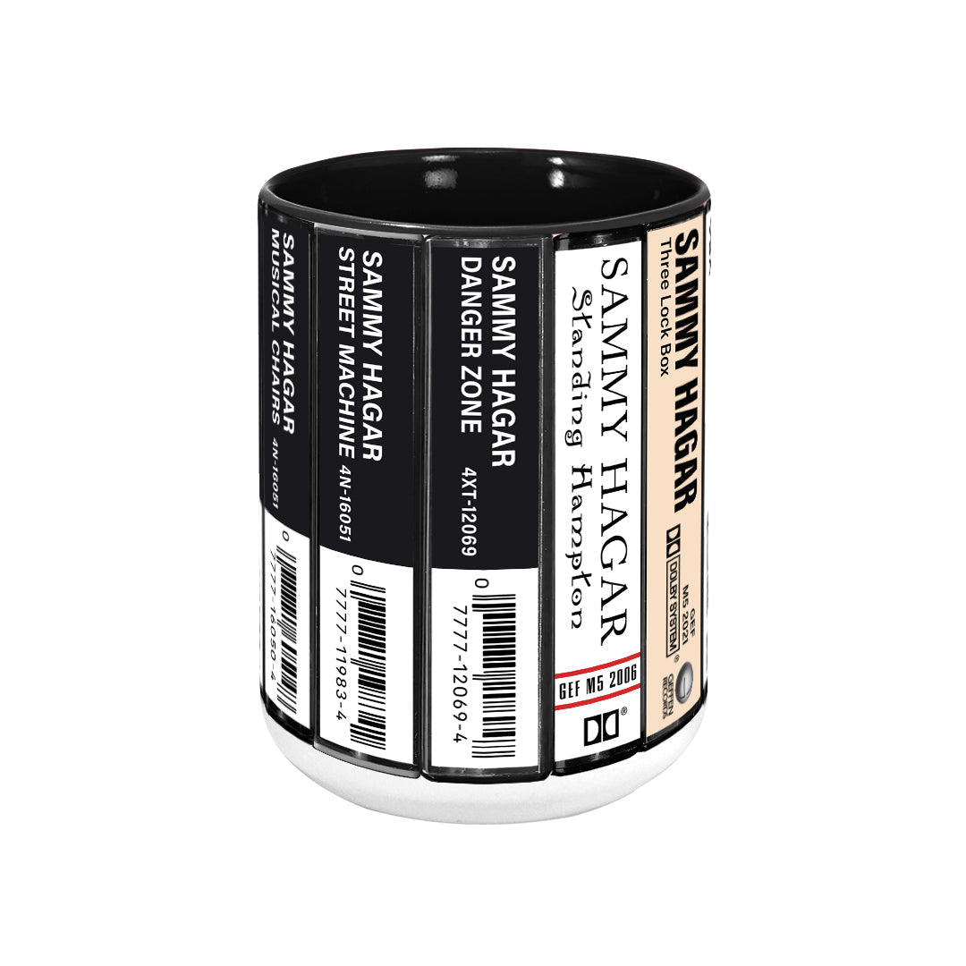 Sammy Hagar Albums Cassette Collection Retro Accent Edge-to-Edge Printed Mug