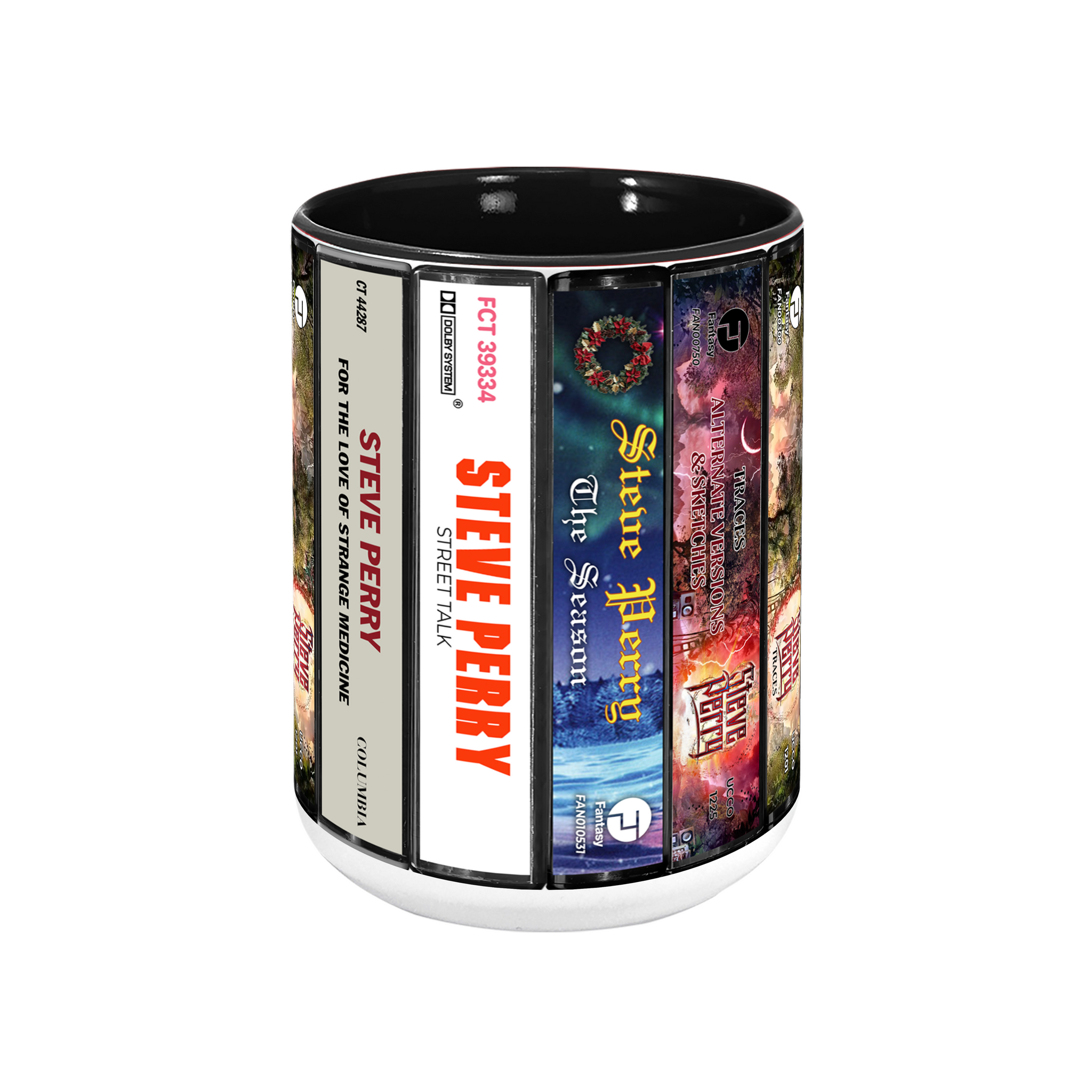 Steve Perry Albums Cassette Collection Retro Accent Edge-to-Edge Printed Mug