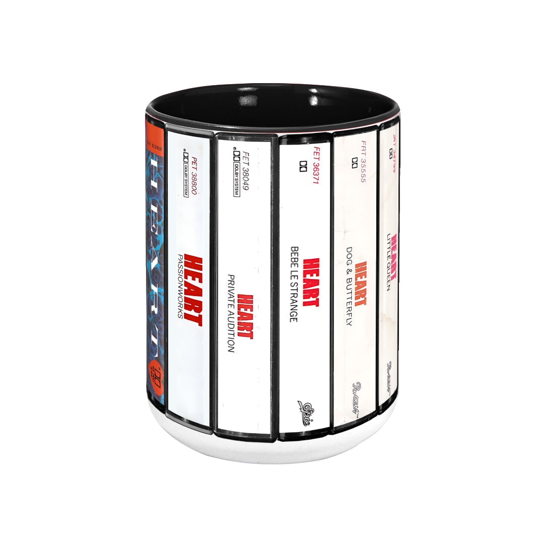 Heart Albums Cassette Collection Retro Accent Mug