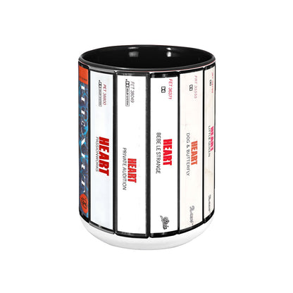 Heart Albums Cassette Collection Retro Accent Mug