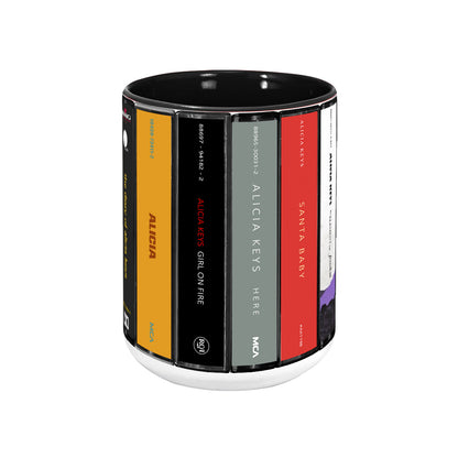 Alicia Keys Albums Cassette Collection Retro Accent Edge-to-Edge Printed Mug