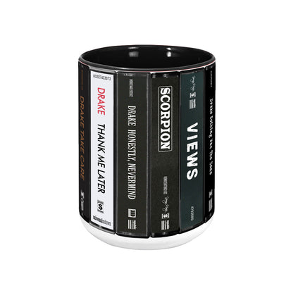 Drake Albums Cassette Collection Retro Accent Edge-to-Edge Printed Mug
