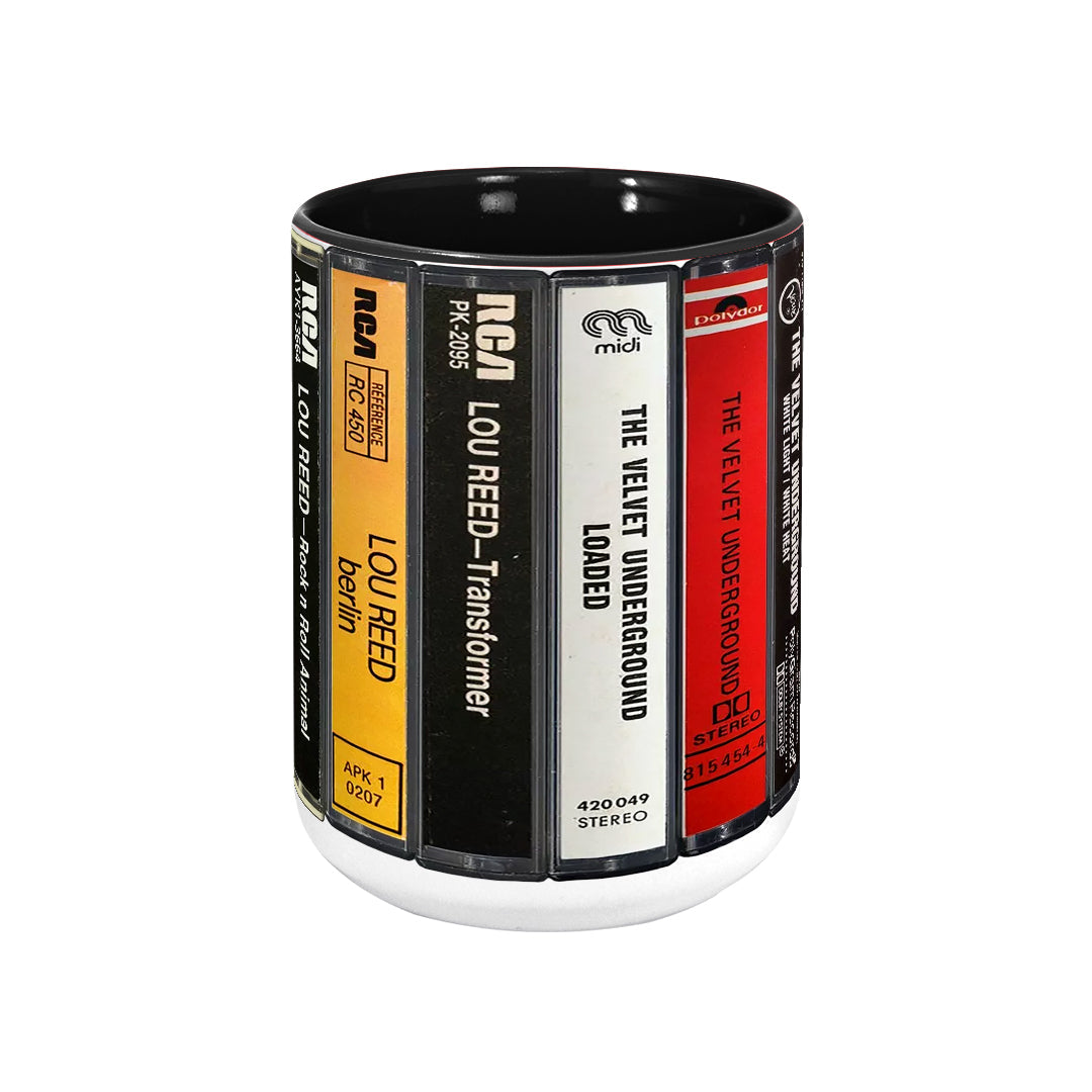 Lou Reed Albums Cassette Retro Collection Accent Mug