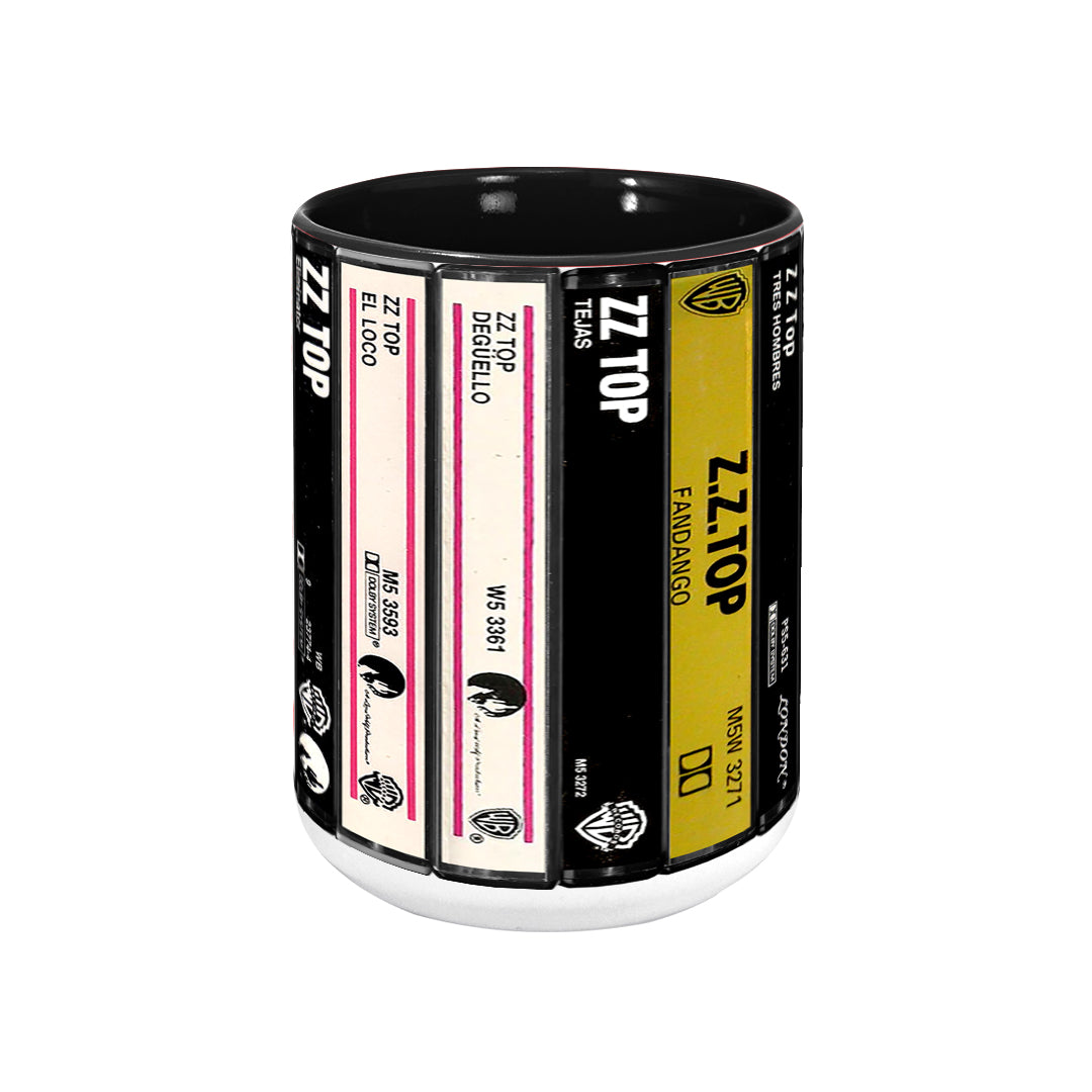 ZZ Top Albums Cassette Collection Retro Accent Mug