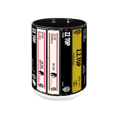ZZ Top Albums Cassette Collection Retro Accent Mug