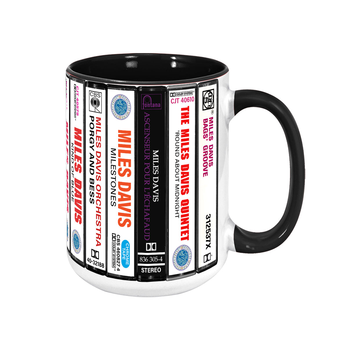 Miles Davis Albums Cassette Collection Retro Accent Mug