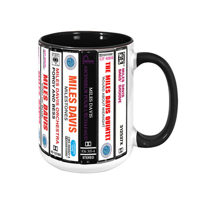 Miles Davis Albums Cassette Collection Retro Accent Mug