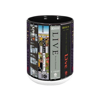 Live Albums Cassette Collection Retro Accent Mug