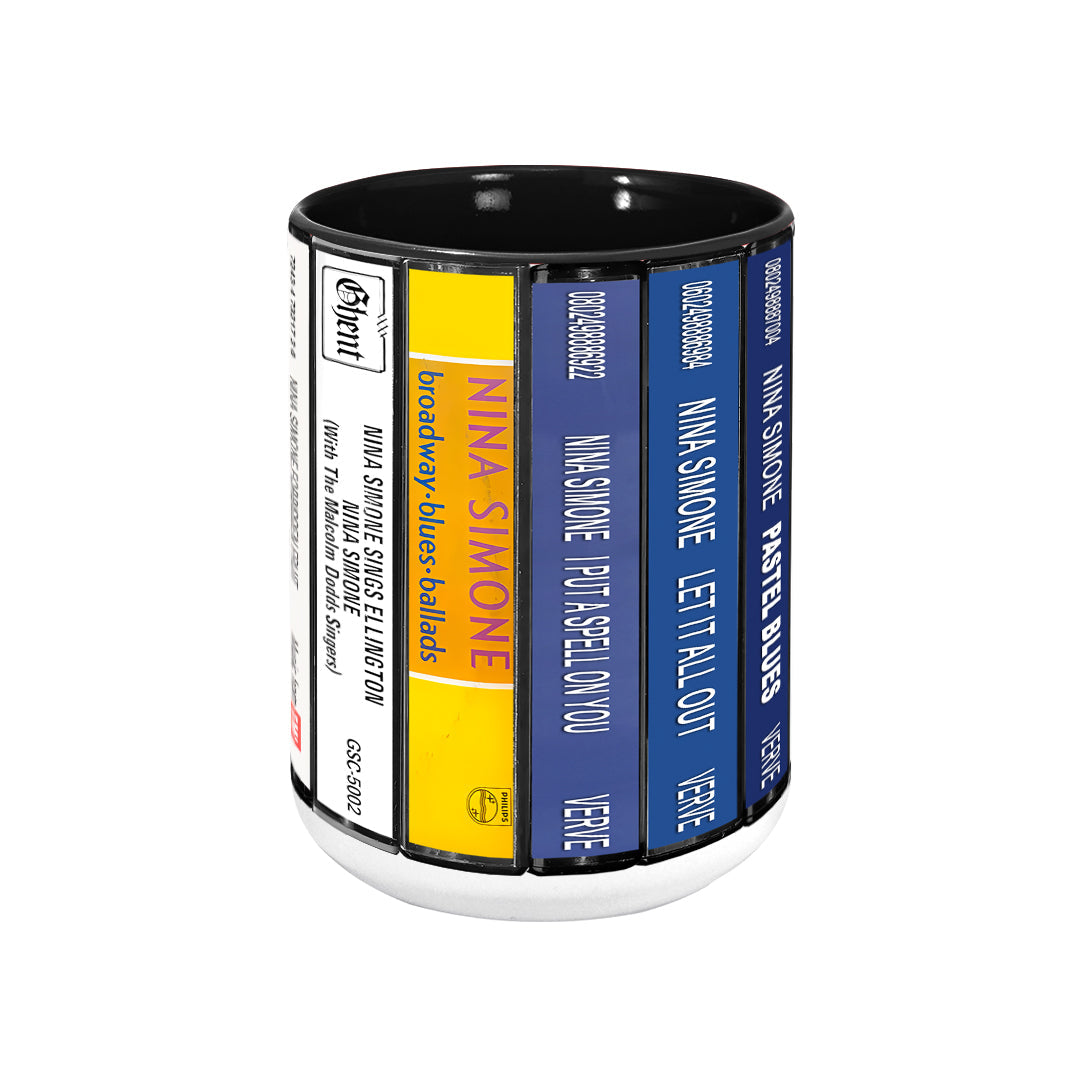 Nina Simone Albums Cassette Collection Retro Accent Mug