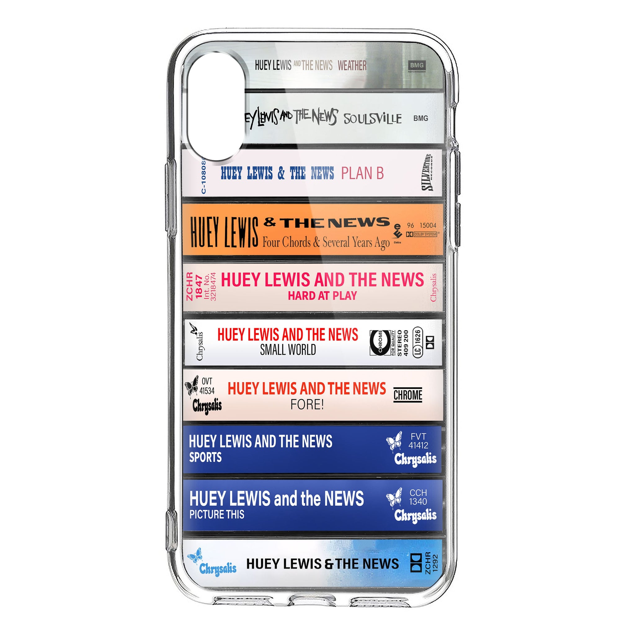 Huey Lewis Albums Cassette Collection Retro Phone Case