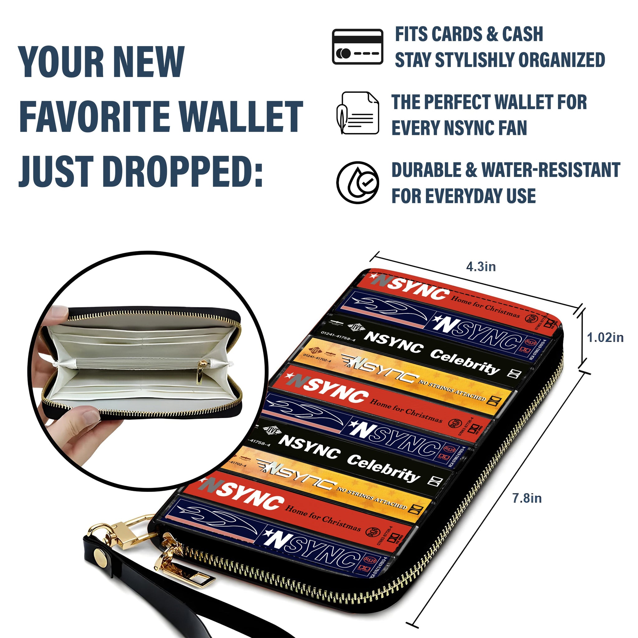 NSYNC Albums Cassette Vintage Leather Long Wallet