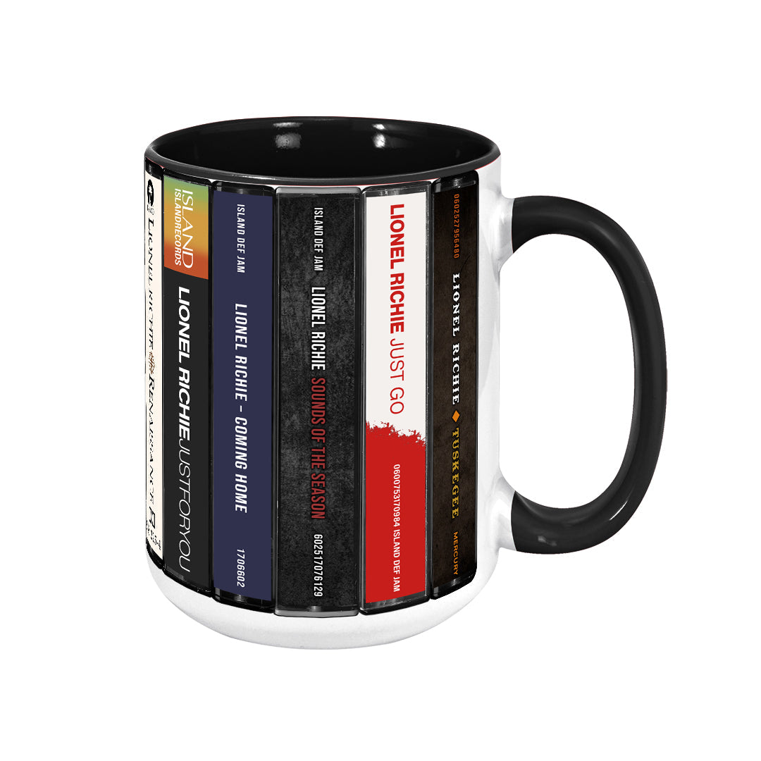 Lionel Richie Albums Cassette Collection Retro Accent Edge-to-Edge Printed Mug
