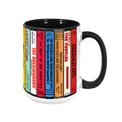 60s Pop Albums Cassette Collection Retro Accent Edge-to-Edge Printed Mug