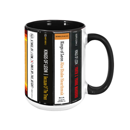 Kings Of Leon Albums Cassette Collection Retro Accent Edge-to-Edge Printed Mug