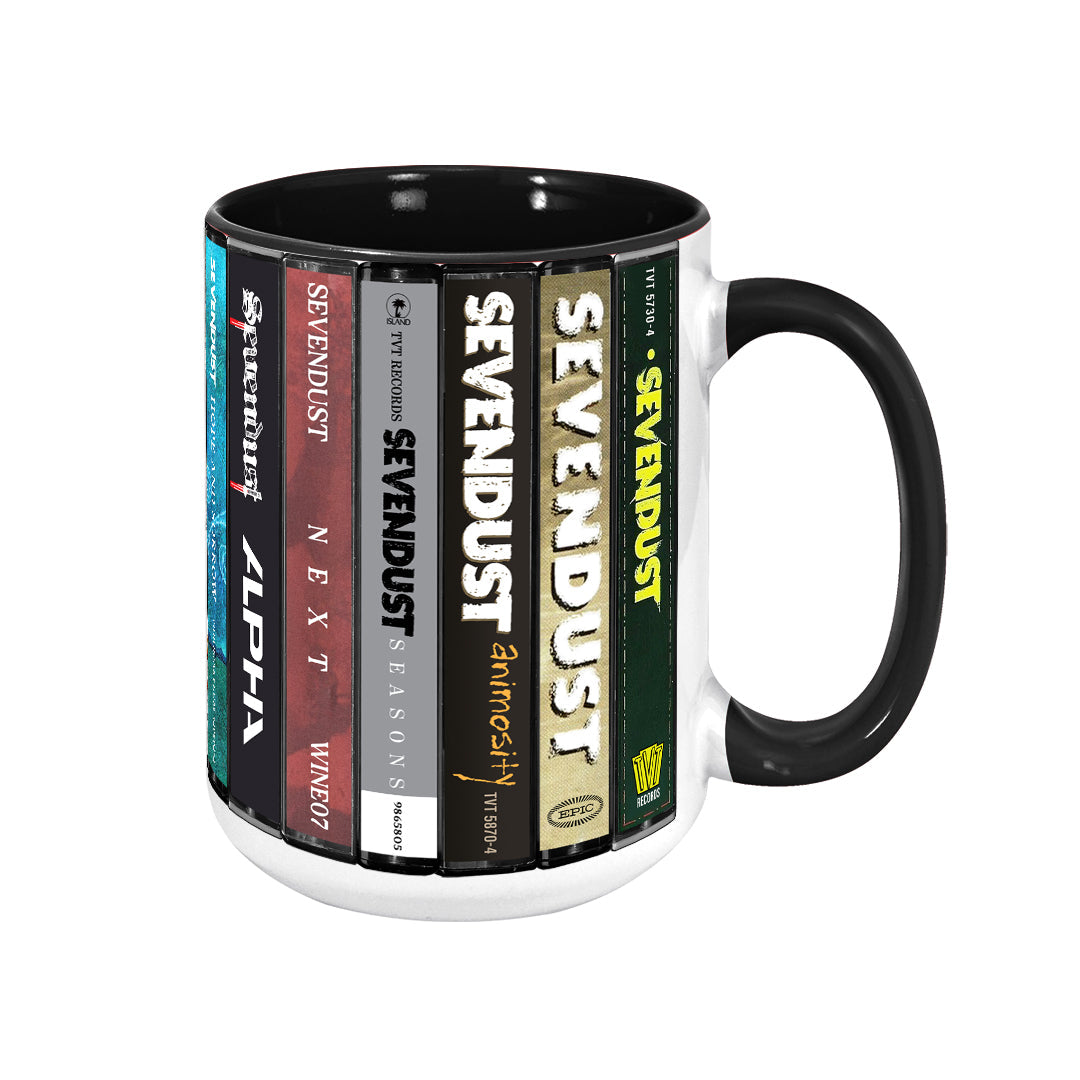 Sevendust Albums Cassette Collection Retro Accent Edge-to-Edge Printed Mug