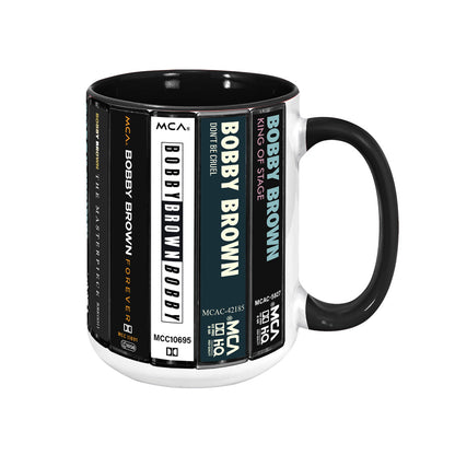 Bobby Brown Albums Cassette Collection Retro Accent Edge-to-Edge Printed Mug