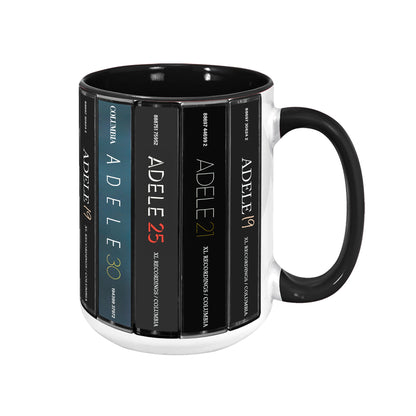 Adele Albums Cassette Collection Retro Accent Edge-to-Edge Printed Mug