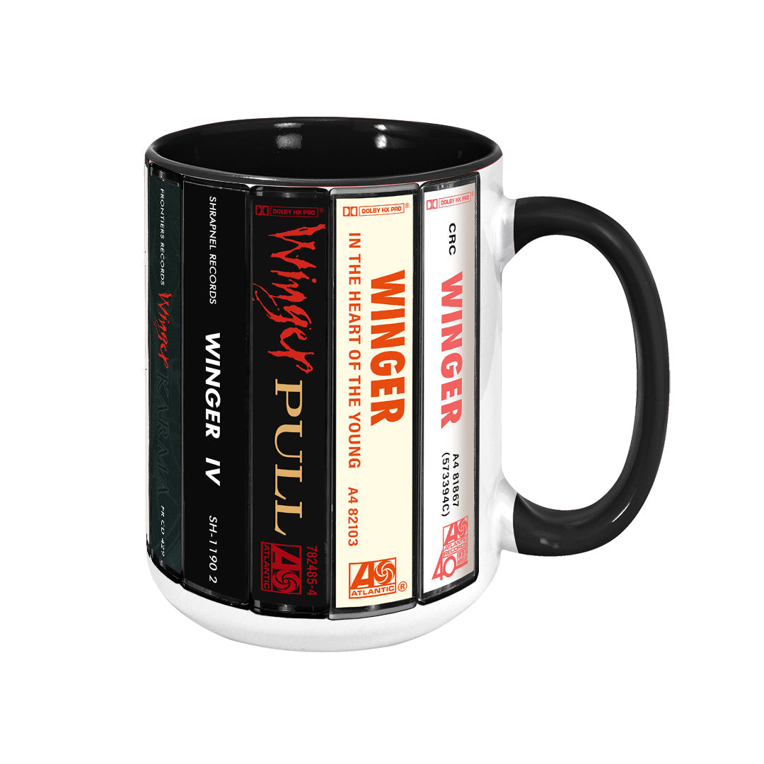 Winger Albums Cassette Collection Retro Accent Edge-to-Edge Printed Mug