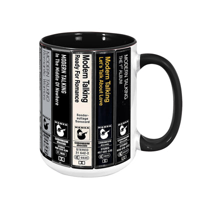 Modern Talking Albums Cassette Collection Retro Accent Edge-to-Edge Printed Mug