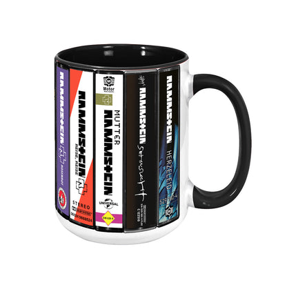 Rammstein Albums Cassette Collection Retro Accent Edge-to-Edge Printed Mug