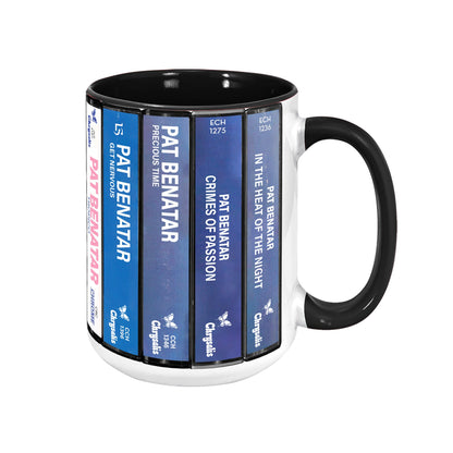 Pat Benatar Albums Cassette Collection Retro Accent Edge-to-Edge Printed Mug
