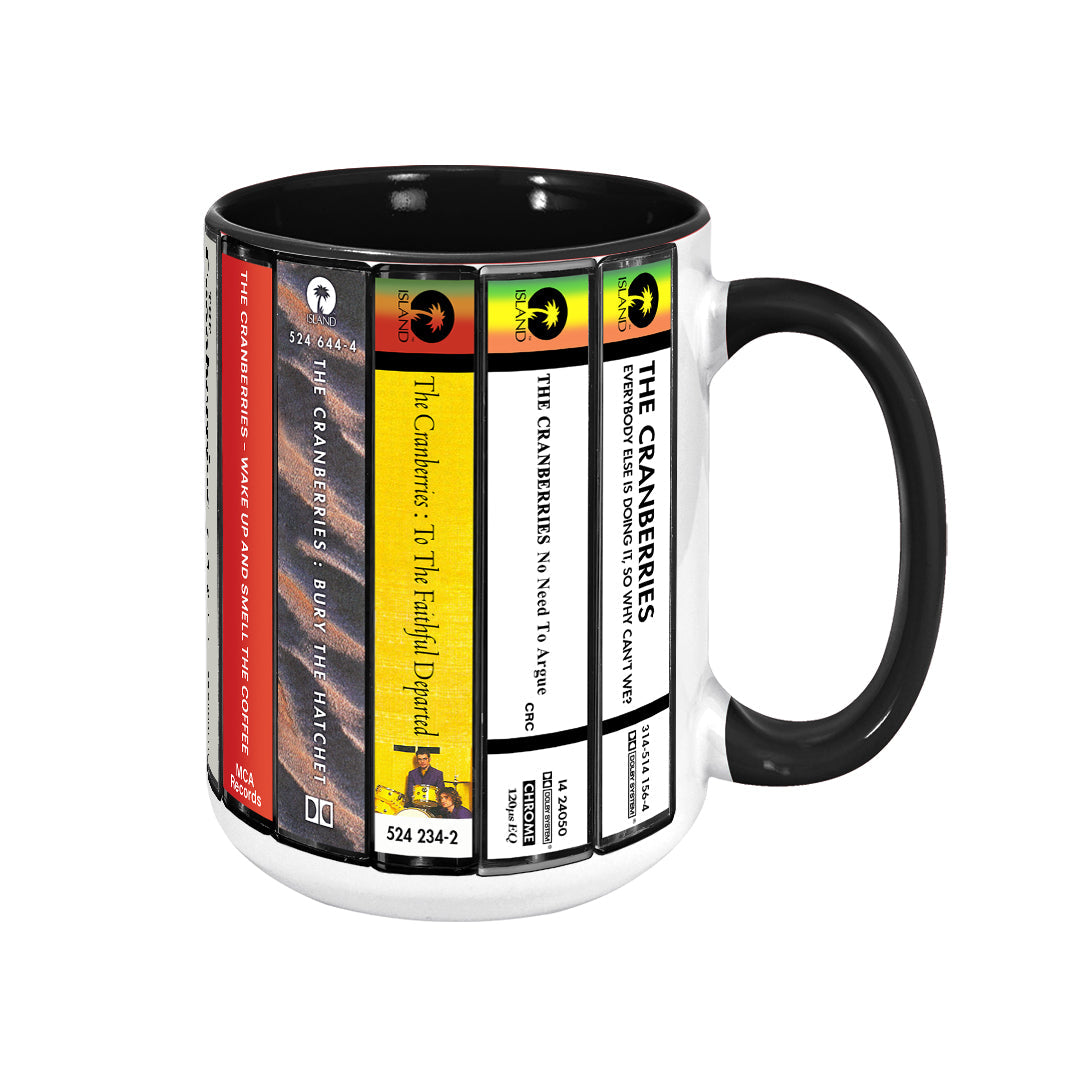 The Cranberries Albums Cassette Collection Retro Accent Edge-to-Edge Printed Mug
