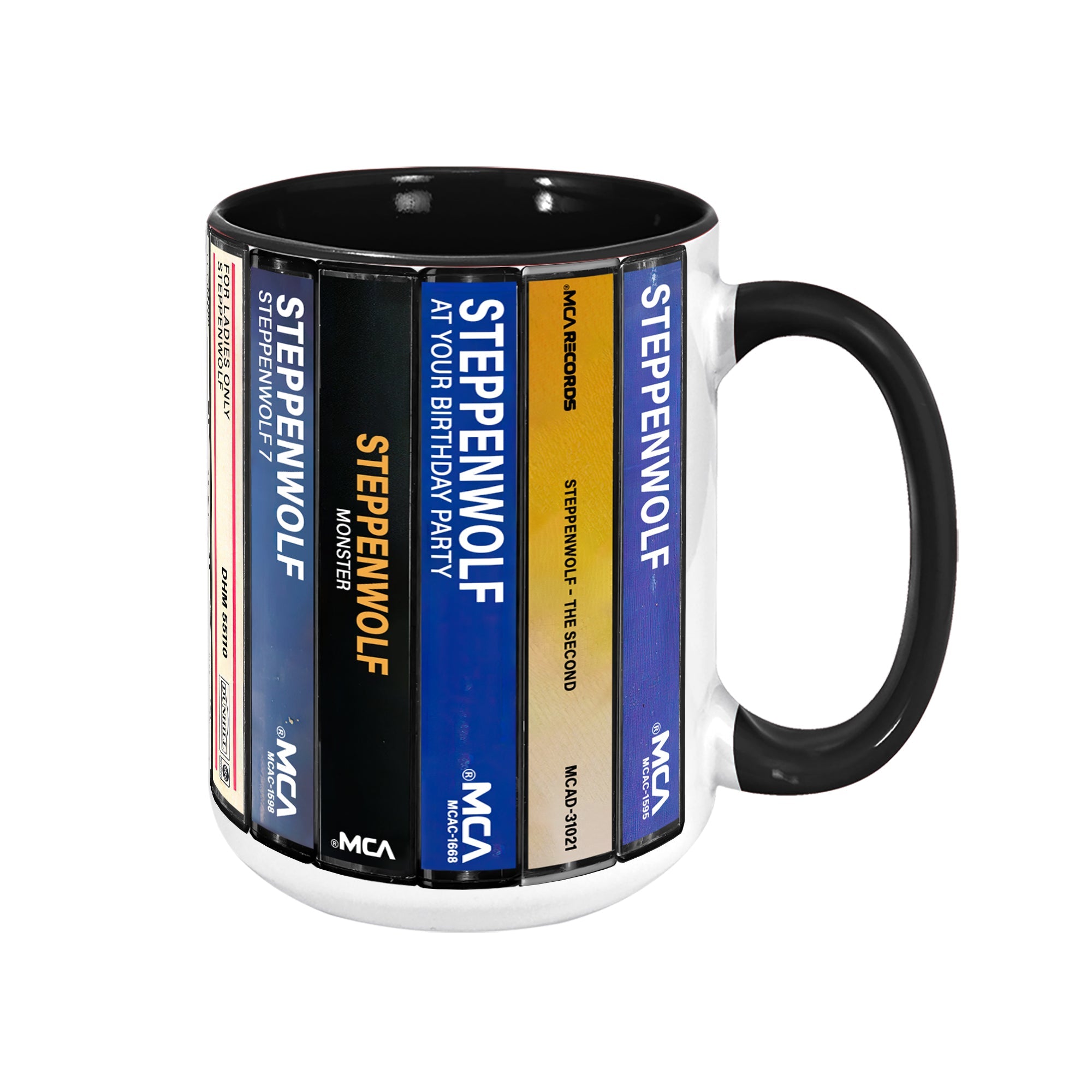 Steppenwolf Albums Cassette Collection Retro Accent Edge-to-Edge Printed Mug