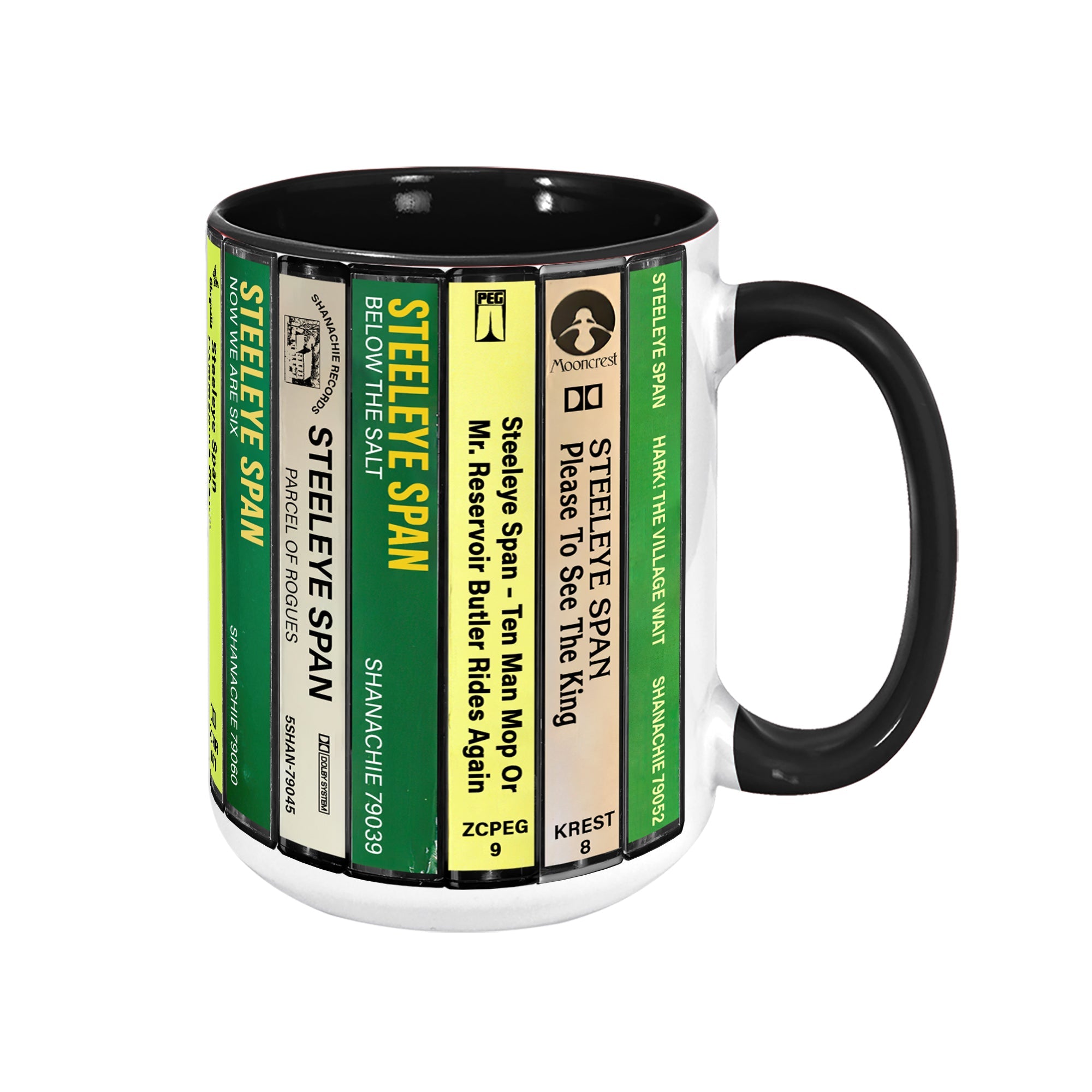 Steeleye Span Albums Cassette Collection Retro Accent Edge-to-Edge Printed Mug