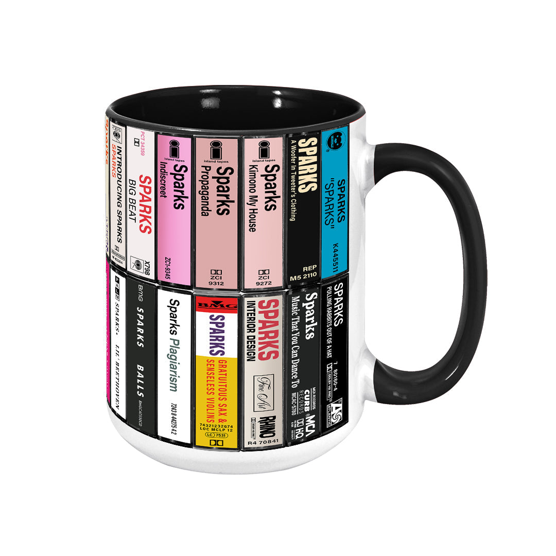 Sparks Albums Cassette Collection Retro Accent Edge-to-Edge Printed Mug