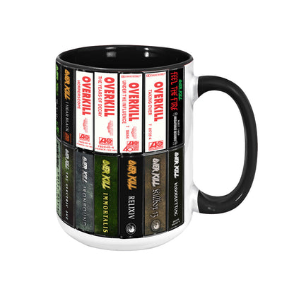 Overkill Albums Cassette Collection Retro Accent Edge-to-Edge Printed Mug
