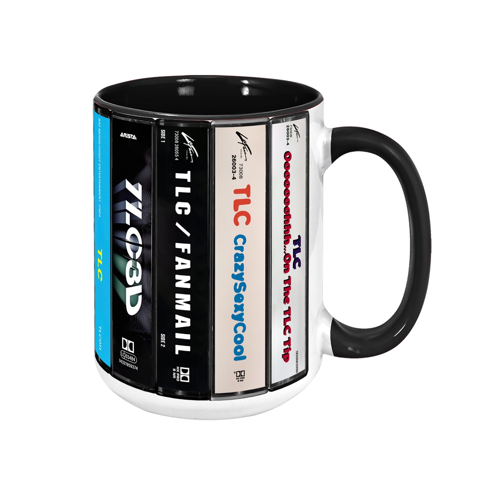 TLC Albums Cassette Collection Retro Accent Edge-to-Edge Printed Mug
