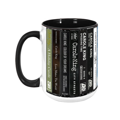 Carole King Albums Cassette Collection Retro Accent Edge-to-Edge Printed Mug