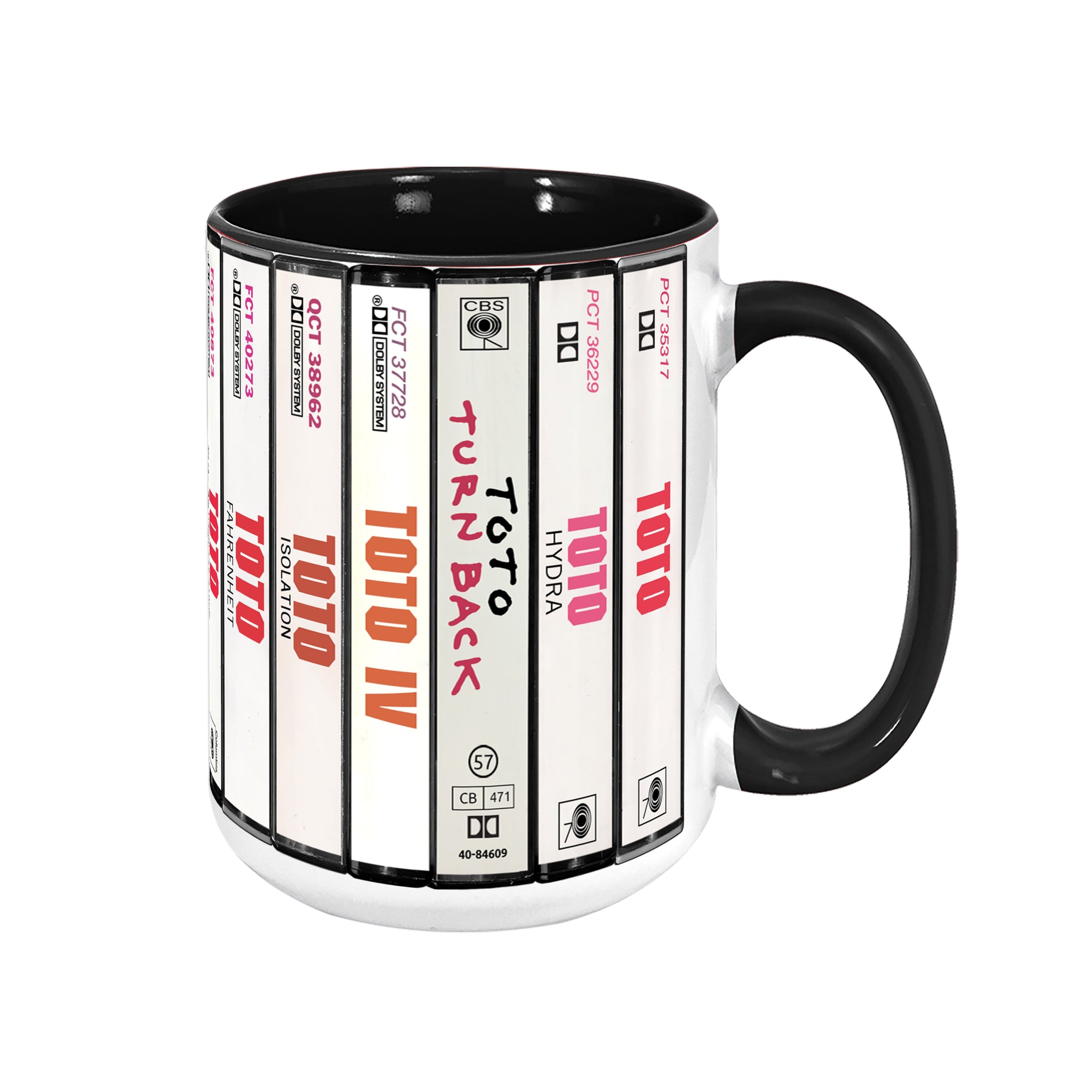Toto Albums Cassette Collection Retro Accent Edge-to-Edge Printed Mug