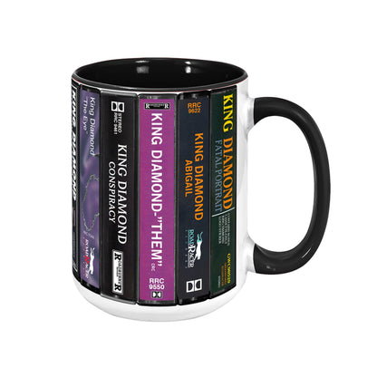 King Diamond Albums Cassette Collection Retro Accent Edge-to-Edge Printed Mug