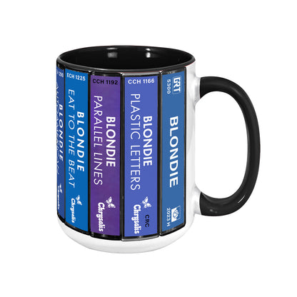Blondie Albums Cassette Collection Retro Accent Edge-to-Edge Printed Mug